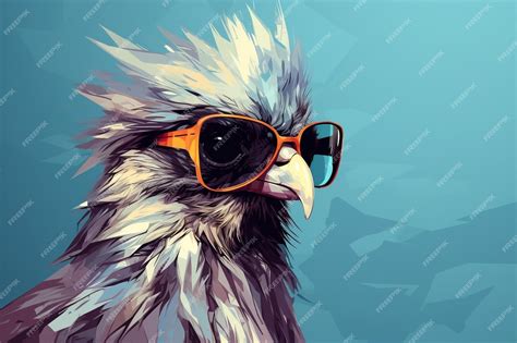 Premium Photo A Painting Of A Bird Wearing Sunglasses Ai