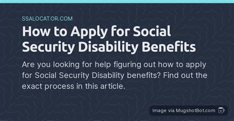 How To Apply For Social Security Disability Benefits