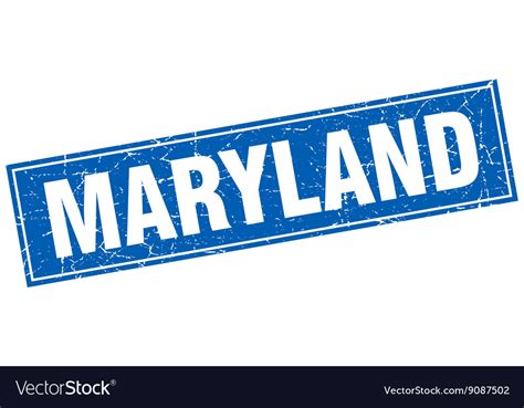 Maryland Blue Square Grunge Vintage Isolated Stamp