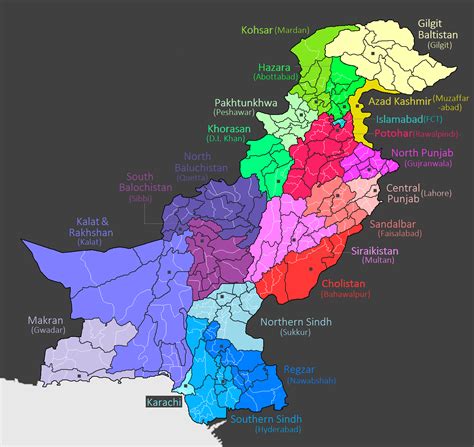 New Proposed provinces of Pakistan (with Capitals) : r/imaginarymaps