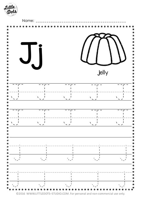 J Tracing Worksheets