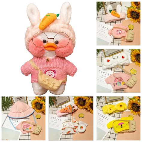 30cm Lalafanfan Clothes For Duck Yellow Plush Ducks With Clothes