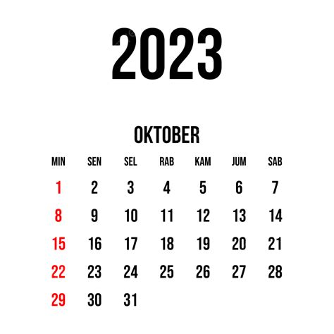 Gambar Kalender Bulan Oktober 2023 Kalender Bulan Oktober 2023 Png