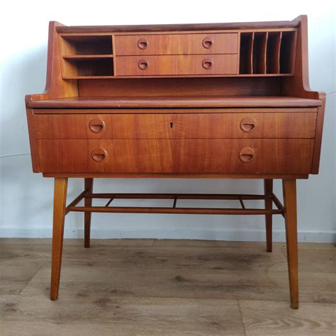 Teak Mid Century Modern Secretaire Writing Desk 103548