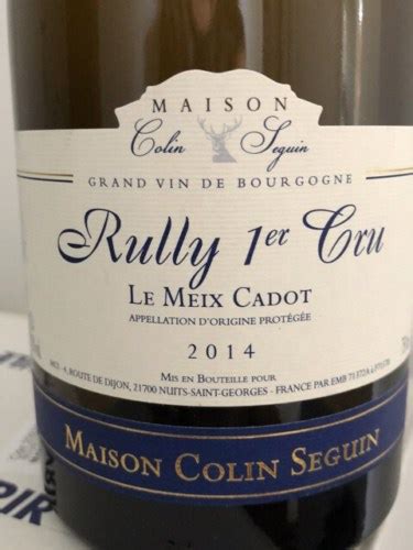 Maison Colin Seguin Rully Er Cru Le Meix Cadot Excellence Vivino Us