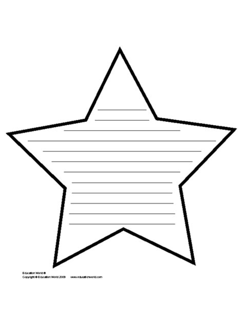 Star Shapebook Lined Template Education World Worksheets Library