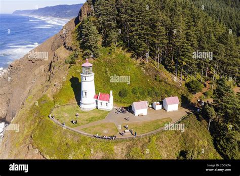 Heceta Head Lighthouse On The Oregon Coastline Stock Photo Alamy