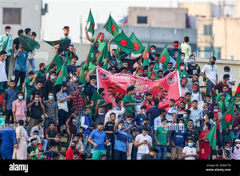Bangladeshi Fans are seen during the First FIFA friendly match between