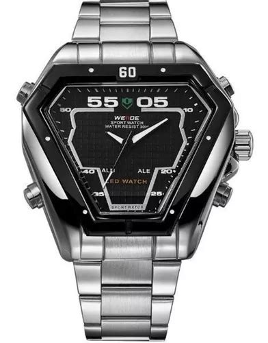 Reloj Weide Anadigi Wh 1102 Plateado Y Negro Para Hombre MercadoLibre