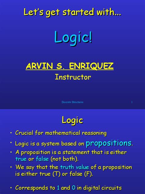 Propositions And Logic 1 Pdf Proposition If And Only If