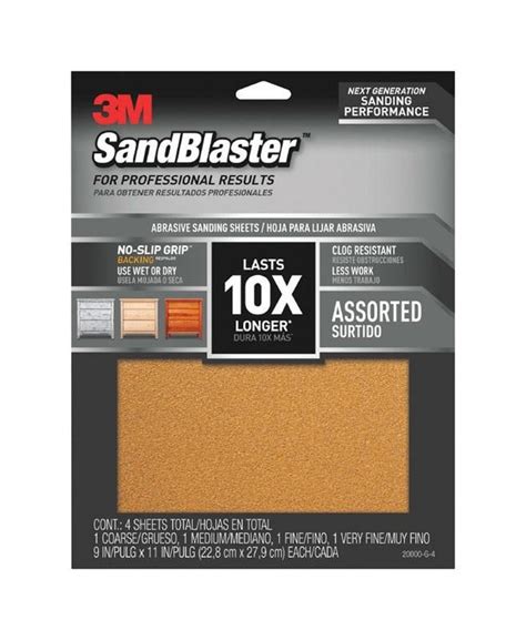 M G Sandblaster Sandpaper Assorted Grit Piece Default