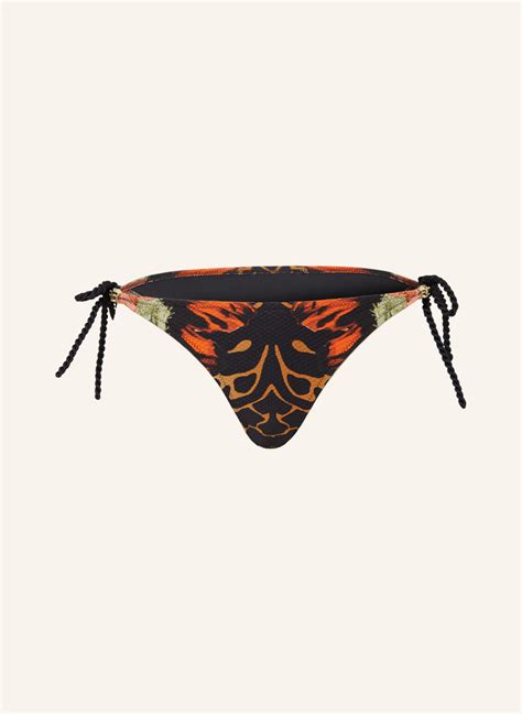 Heidi Klein Triangel Bikini Hose LEOPARD In Schwarz Hellbraun Orange