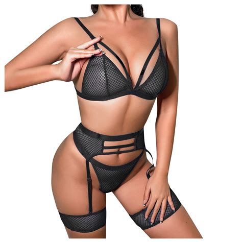 TQWQT Garter Lingerie For Women Sexy Lace Lingerie Fishnet Matching 3