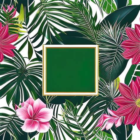 Premium Ai Image Vector Tropical Summer Background With Tropical