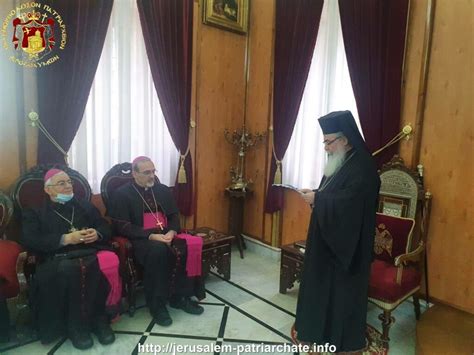 Patriarch of Jerusalem met newly appointed Latin Patriarch in Jerusalem ...