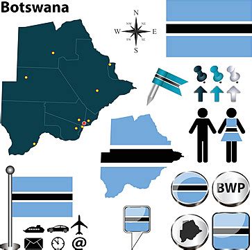 Map Of Botswana Icon Regions Official Vector Icon Regions Official