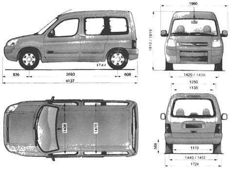 2002 Citroen Berlingo Minivan blueprints free - Outlines