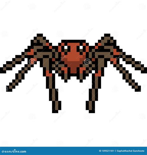 Vector Pixel Art Spider Stock Vector Illustration Of Dark 109521181