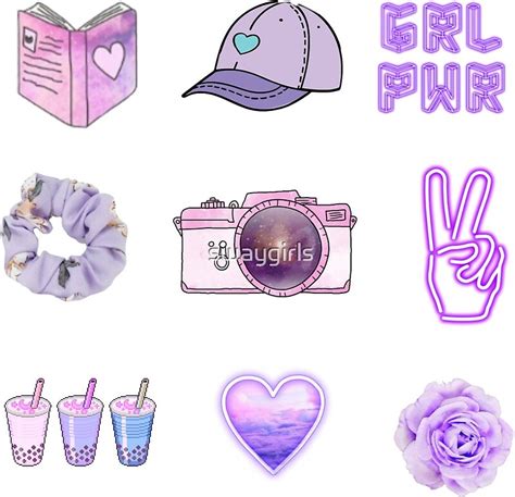 "Purple aesthetic variety sticker pack" by swaygirls | Redbubble