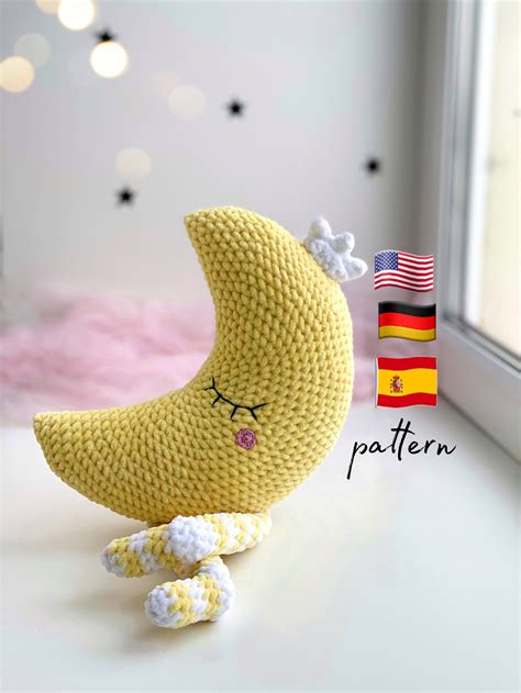 Crochet plush Moon pillow Amigurumi Pattern / Crochet patter | Inspire ...