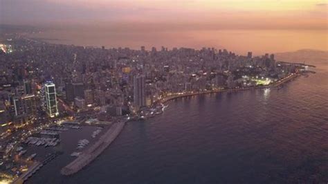 Flying Over Beirut Bay Marina Downtown Stock Footage Video (100% ...