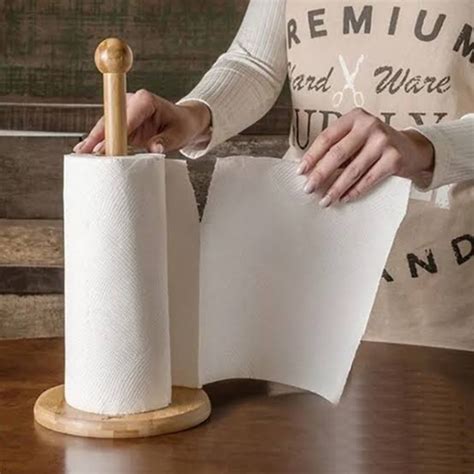 Suporte Para Papel Toalha De Bambu Yoi Casa Amarela Decor Seu Lar