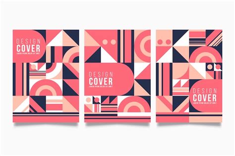 Free Vector | Collection of abstract geometric covers