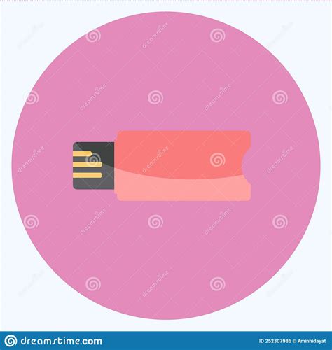 Flash Drive Icon In Trendy Flat Style Isolated On Soft Blue Background Stock Illustration