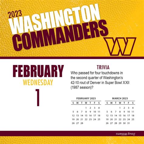 Washington Commanders Printable Schedule