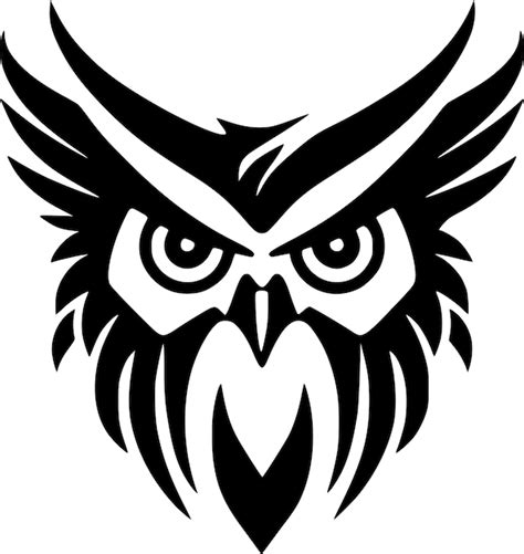 Premium Vector Owl Black And White Vector Illustration