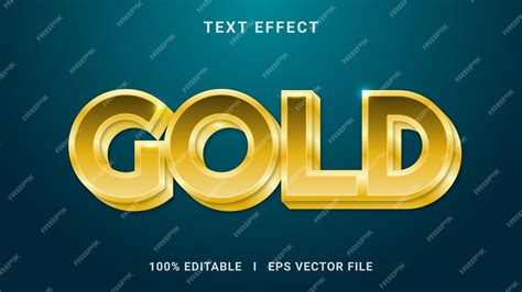 Premium Vector Vector Gold 3d Editable Text Effect