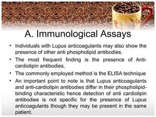 Lupus Anticoagulants Ppt