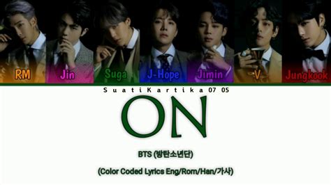 Bts 방탄소년단 On Color Coded Lyrics Eng Rom Han 가사 Youtube