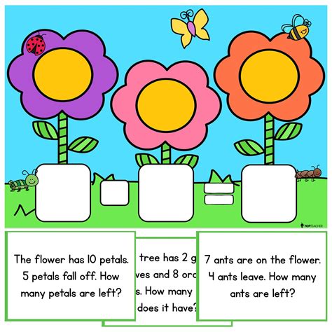 Addition & Subtraction Word Problem Garden - Top Teacher