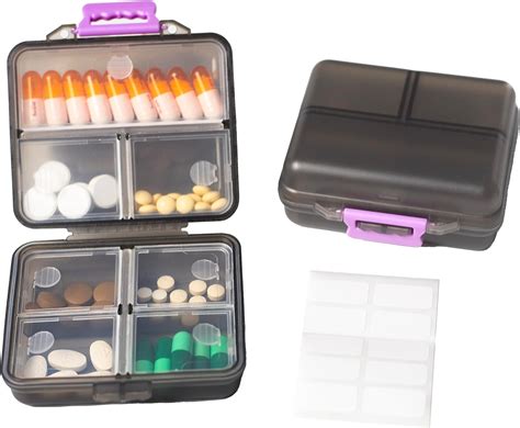 Amazon Pack Travel Pill Organizer With Lables Small Portable