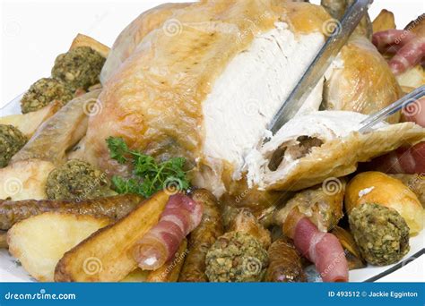 Carving Roast Chicken Stock Photo Image Of Restaurant 493512