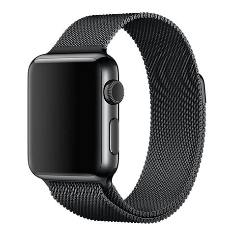 Black Milanese Loop Stainless Steel Band Apple Watch 42 44mm