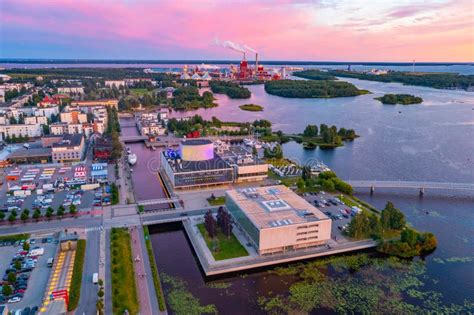 Oulu, Finland, July 22, 2022: Sunset Aerial View of Oulu Theatre ...