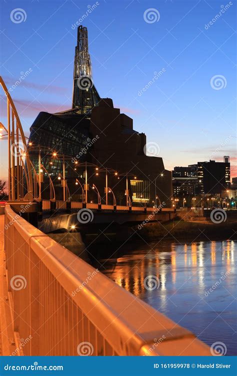 Vertical of Winnipeg, Manitoba Skyline at Sunset Editorial Stock Photo ...