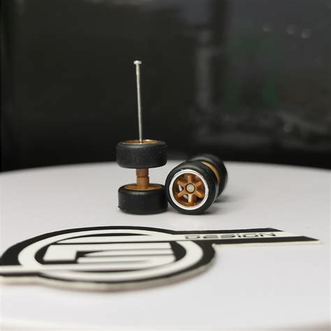 R025 Hot Wheels 1 64 Rubber Wheels TE37 6 Spokes Tayar Getah 8mm JDM Long Axle Bronze Chrome