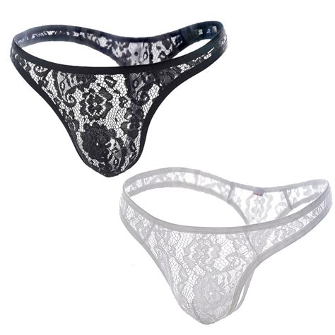 Men S Colors Pack Sexy Brief Cool Lace Thong Mesh G Strings Bikini Underwear Dresses Gift For