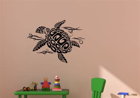 Turtle Wall Decal, Sea Turtle, Office Wall Decor, Nautical, Ocean ...