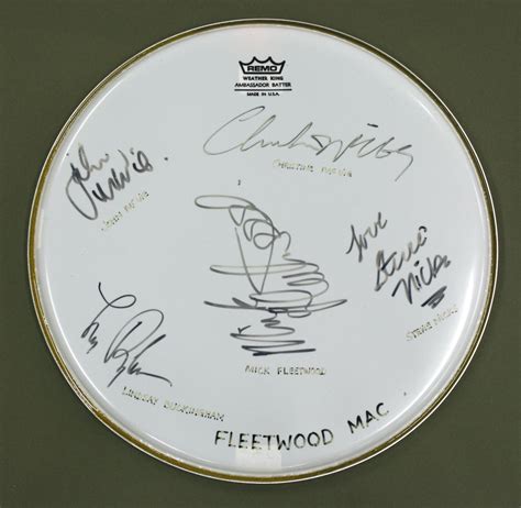 Fleetwood Mac Autographed Remo Weatherking Drum Skin Signed By Mick