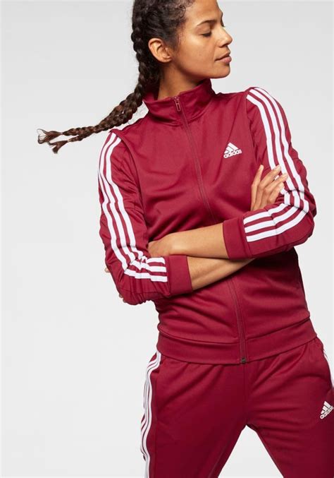 Adidas Performance Trainingsanzug Damen Rot Weiß Größe L In 2023 Trainingsanzug Damen