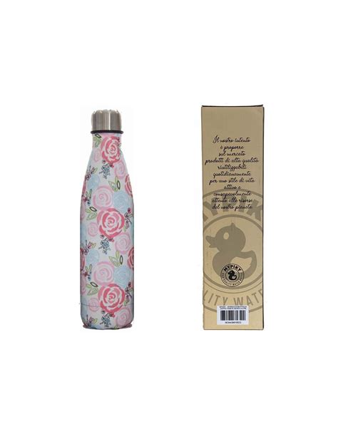 Bottiglia Termica Borraccia Acciaio 500 ML Hot Cold Fantasia Flower