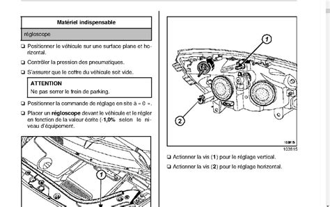 Scénic II Vis réglage phare scénic2 Réglé P0 Planète Renault