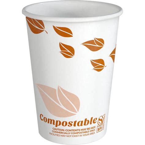 EcoChoice Oz Leaf Print Compostable Paper Hot Cup Pack