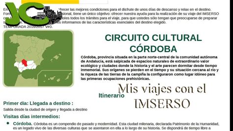 Imserso Circuito Cultural Cordoba Youtube