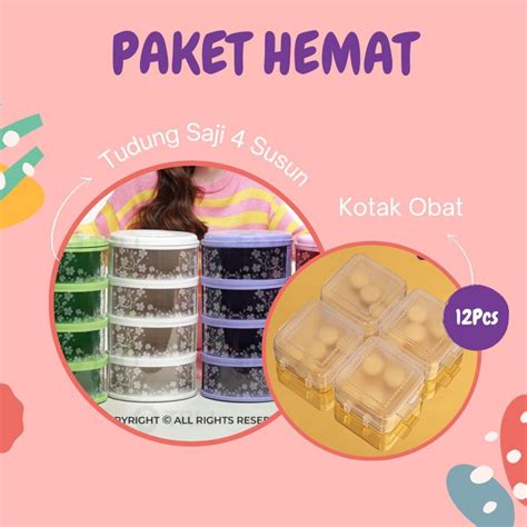 Jual Paket Bundling Hemat Tudung Saji Susun Tri J Kotak Acc Kotak