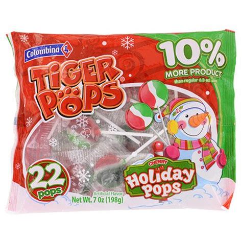 Columbina Holiday Tiger Pops - Festive Christmas Candy